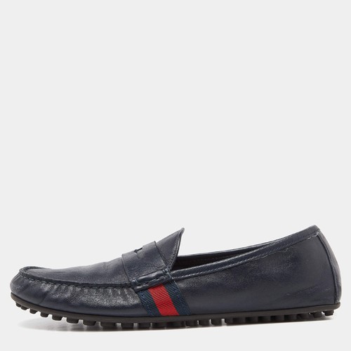 Mocassini gucci blu - mocassini, pelle
